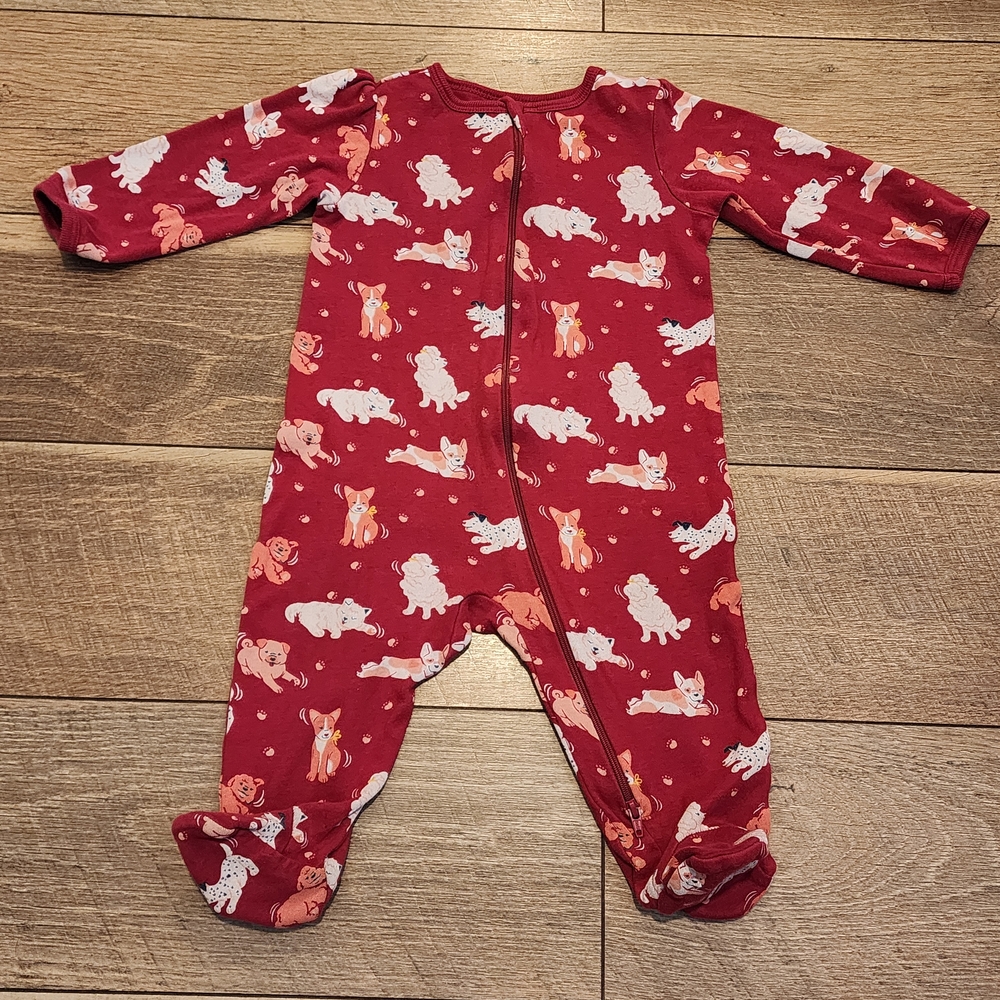 Wonder Nation Red and White Dinosaur Print Footies
